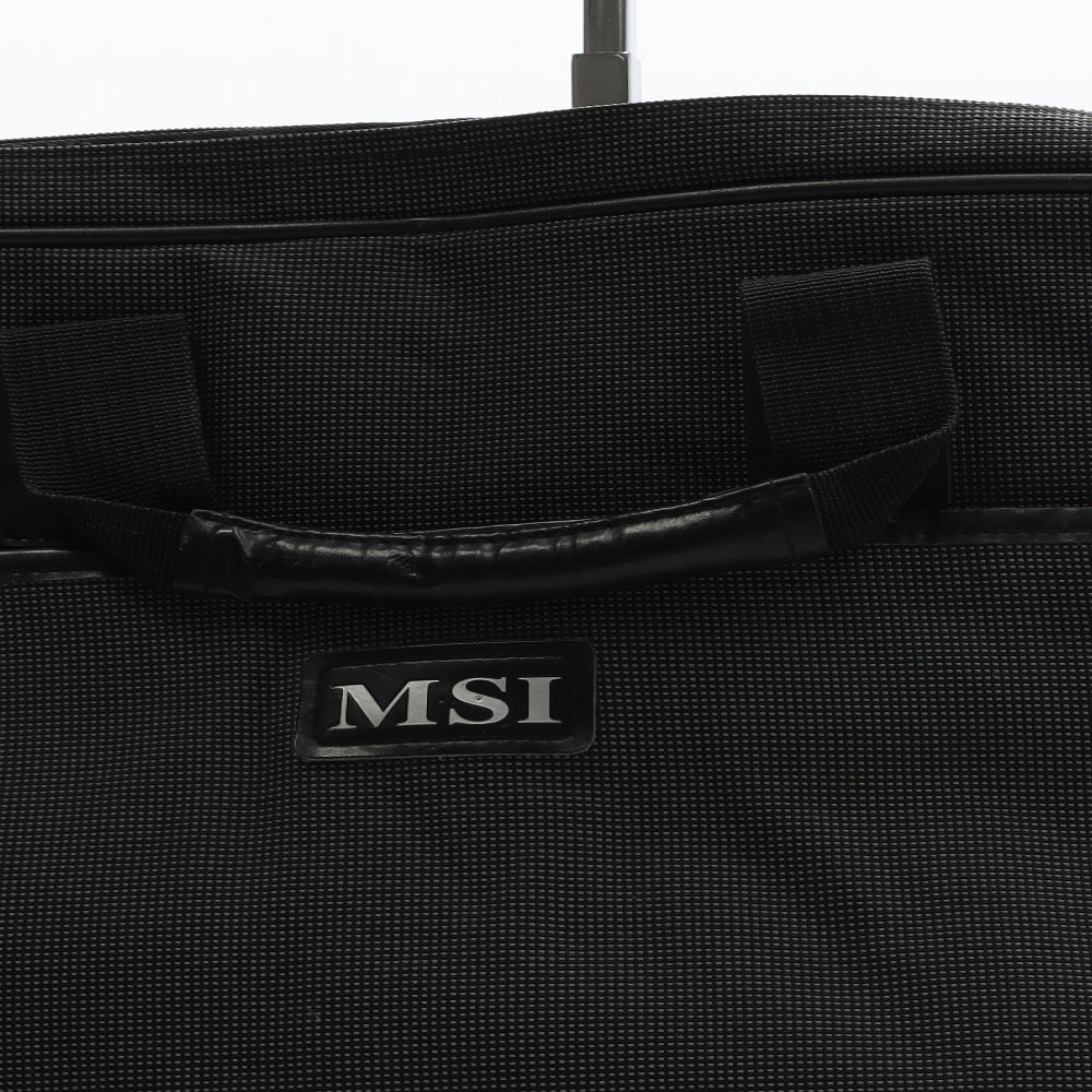 MSI Womens Black Geometric Canvas Briefcase/Document Case Size Large