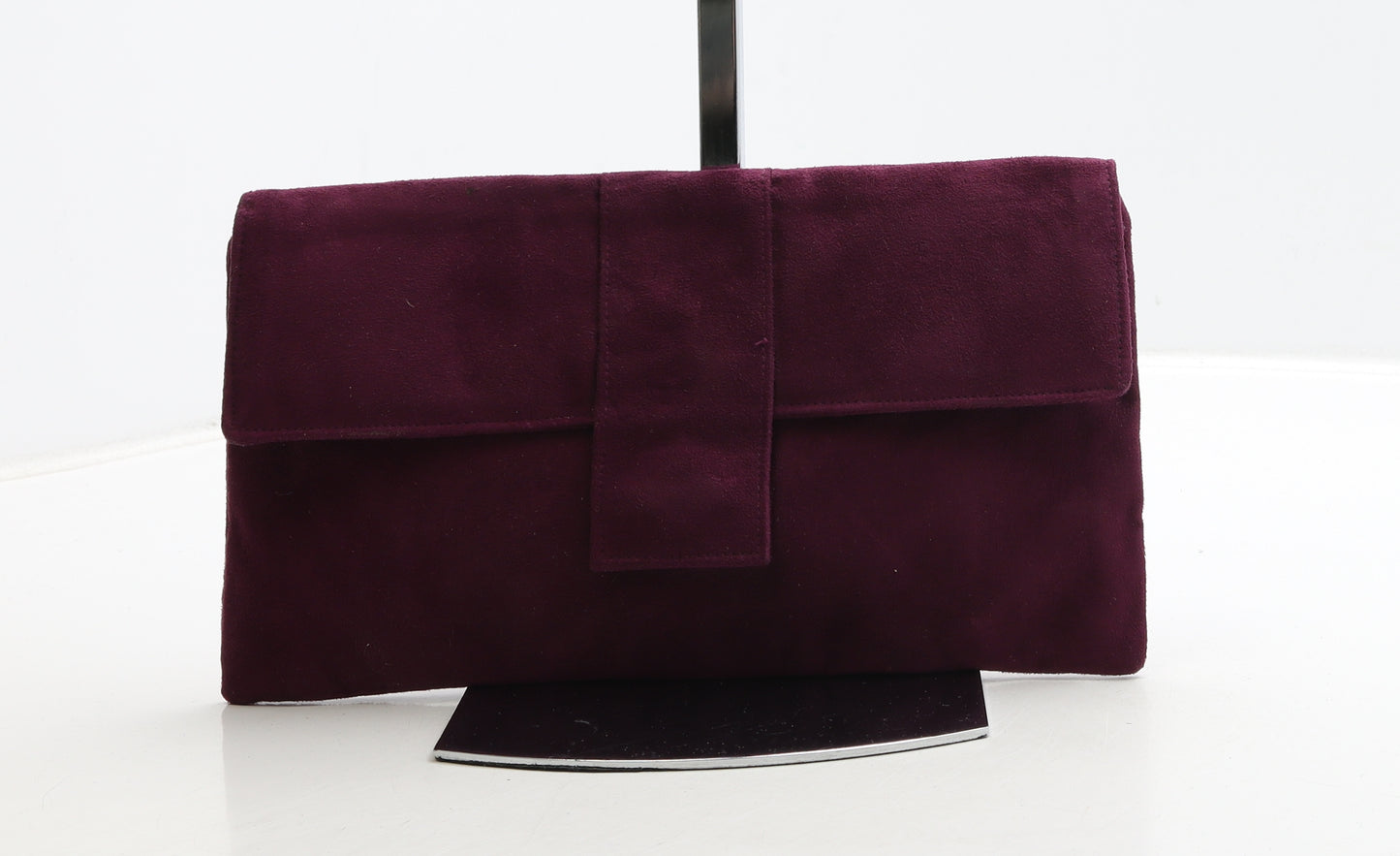 LONI Womens Purple Suede Clutch Size Small