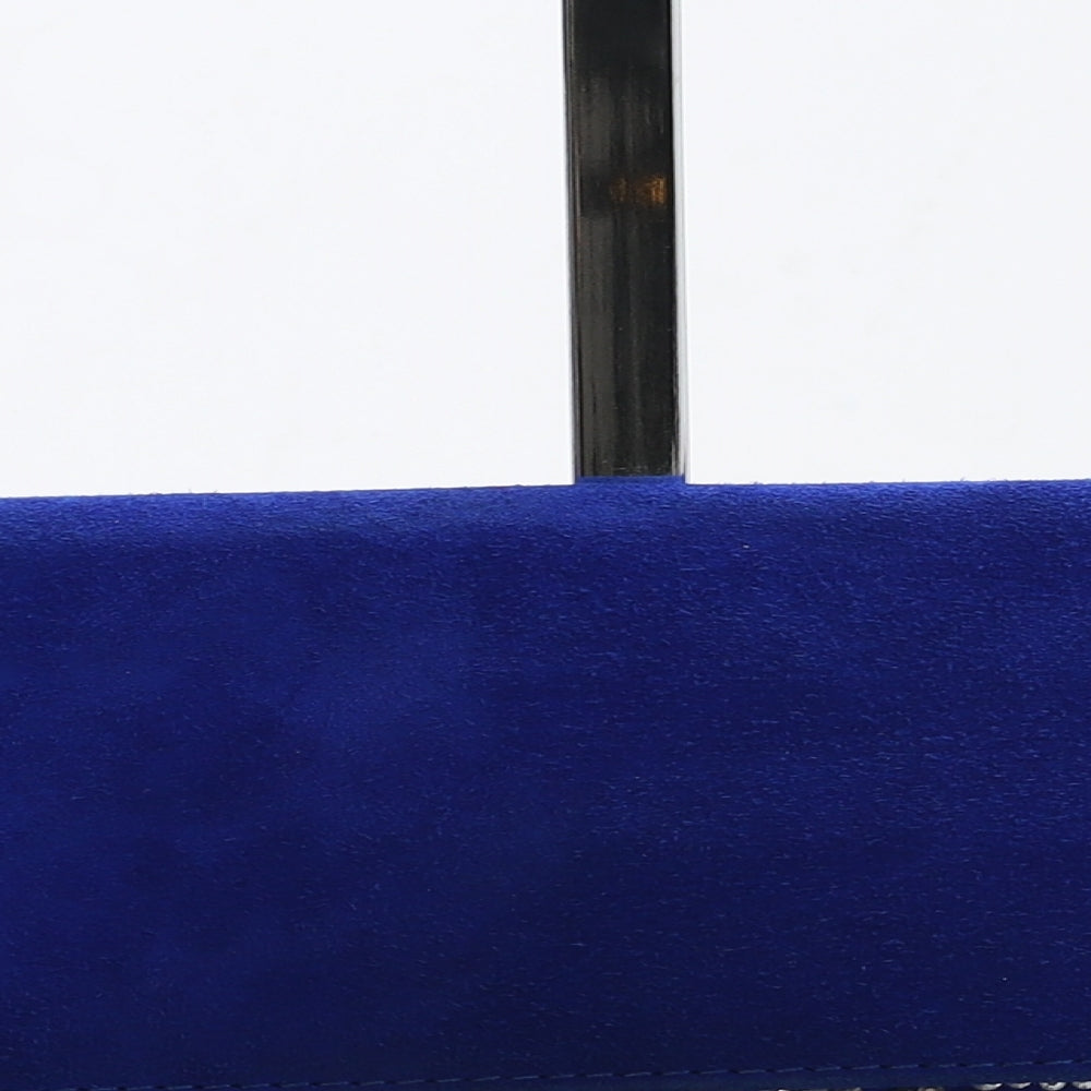 Moda in Pelle Womens Blue Suede Clutch Size Small