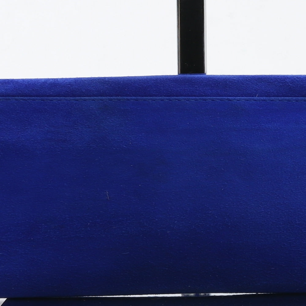 Moda in Pelle Womens Blue Suede Clutch Size Small