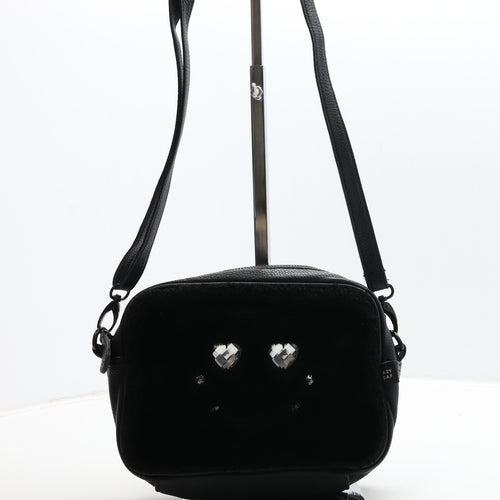 Lazy Oaf Womens Black Leather Crossbody Size Small
