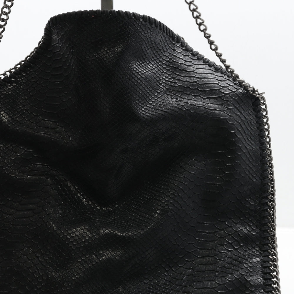 Stella McCartney Womens Black Geometric Leather Shoulder Bag Size Large