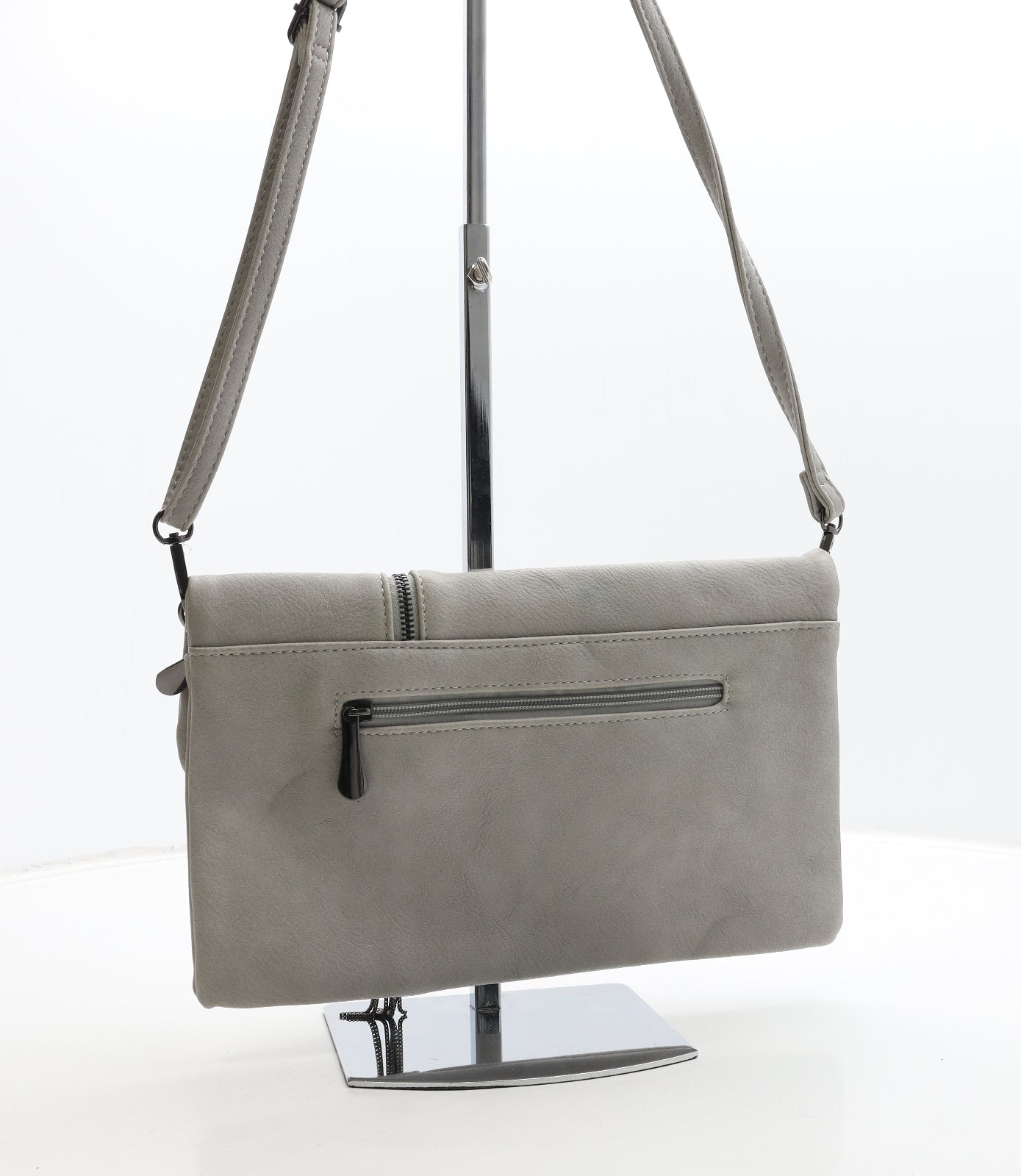 KOKO Womens Grey Leather Crossbody Size Small