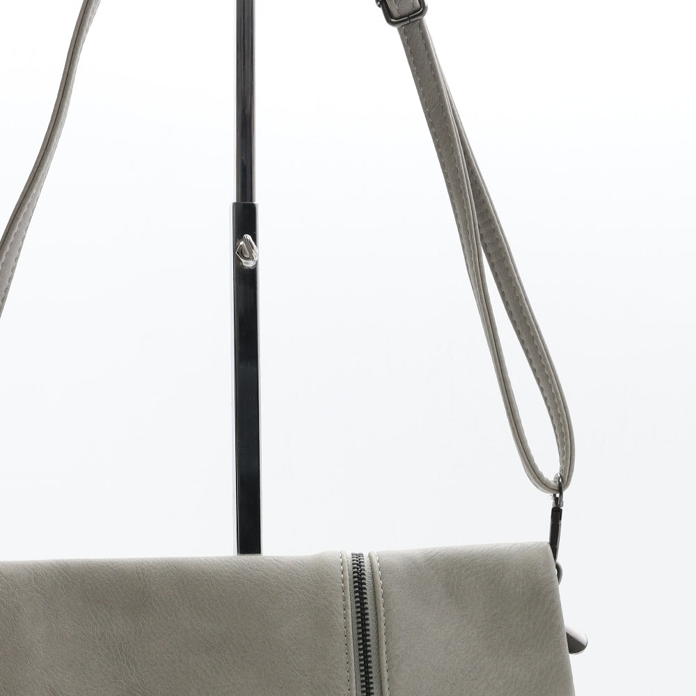 KOKO Womens Grey Leather Crossbody Size Small