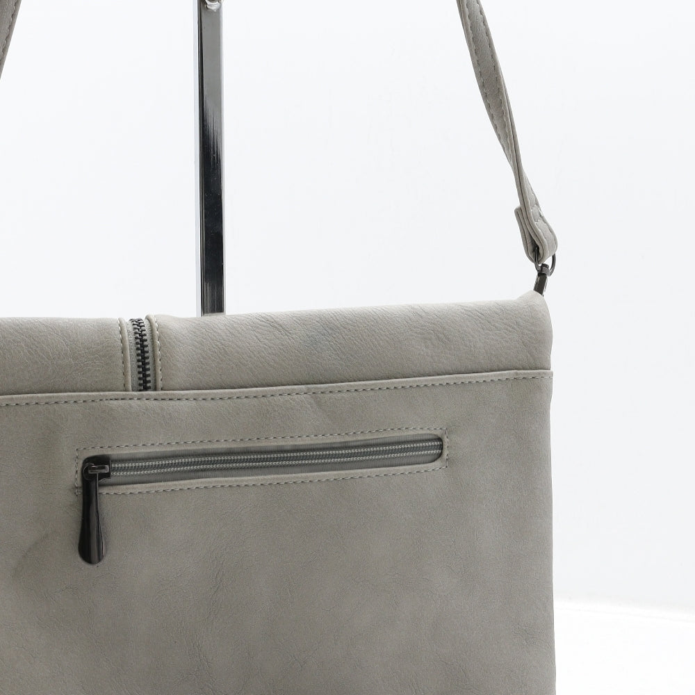 KOKO Womens Grey Leather Crossbody Size Small