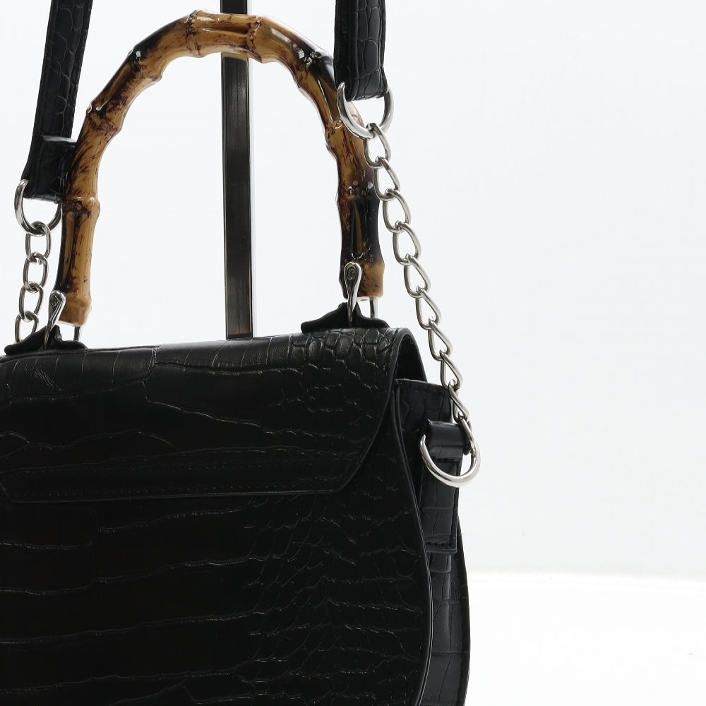 Primark Womens Black Geometric Polyester Shoulder Bag Size Small - Bamboo Handel