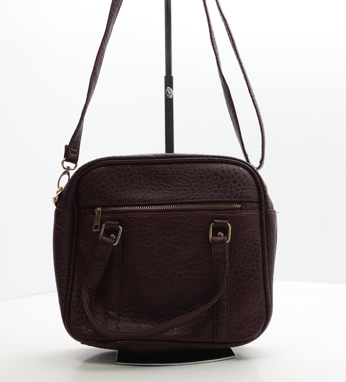 Atmosphere Womens Red Geometric PVC Crossbody Size Medium