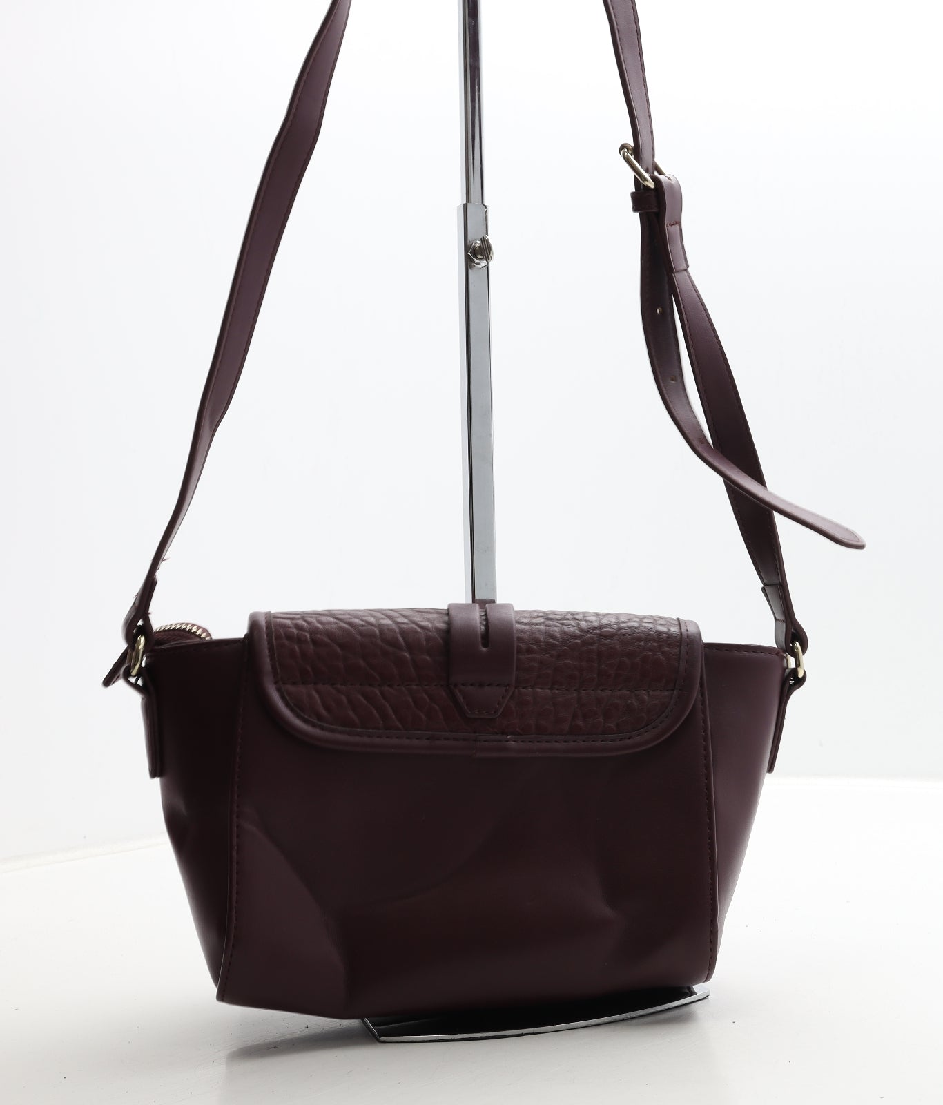 Warehouse Womens Red Geometric Polyurethane Shoulder Bag Size Medium