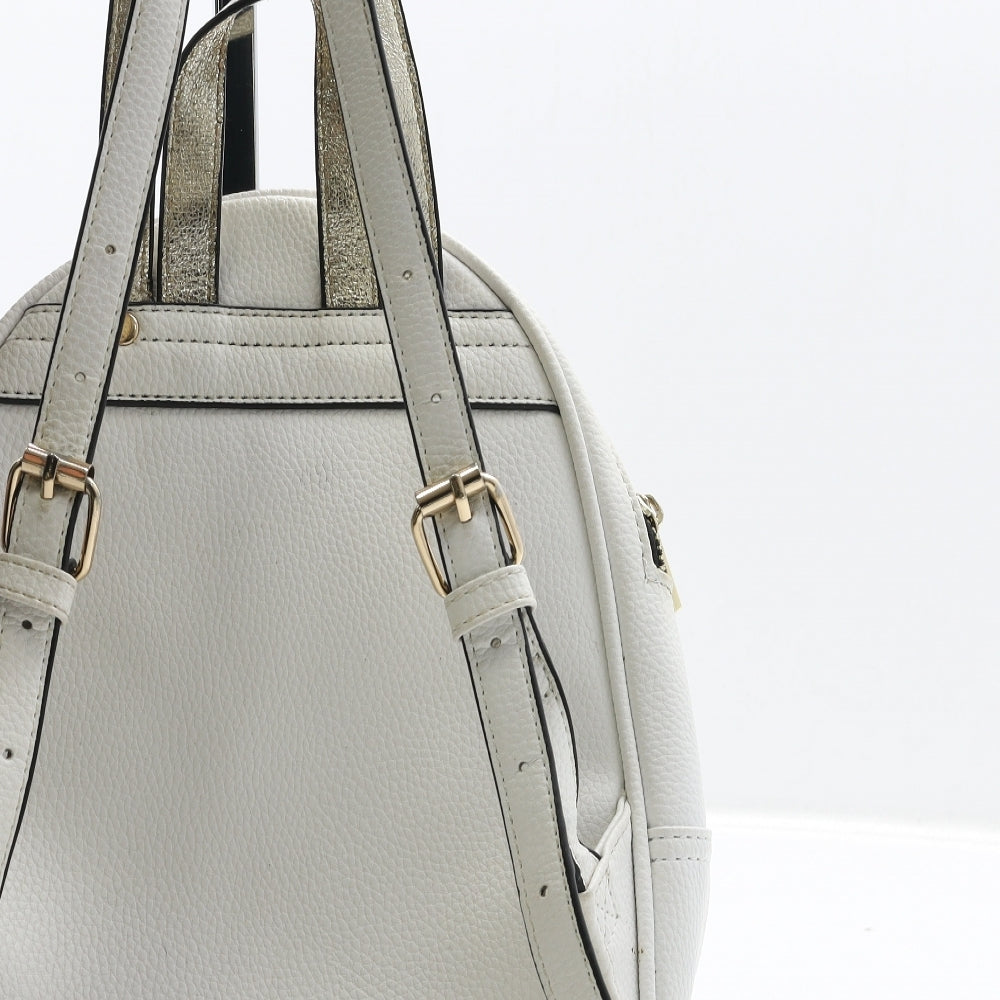 River Island Womens Ivory Geometric Polyurethane Backpack Size Medium