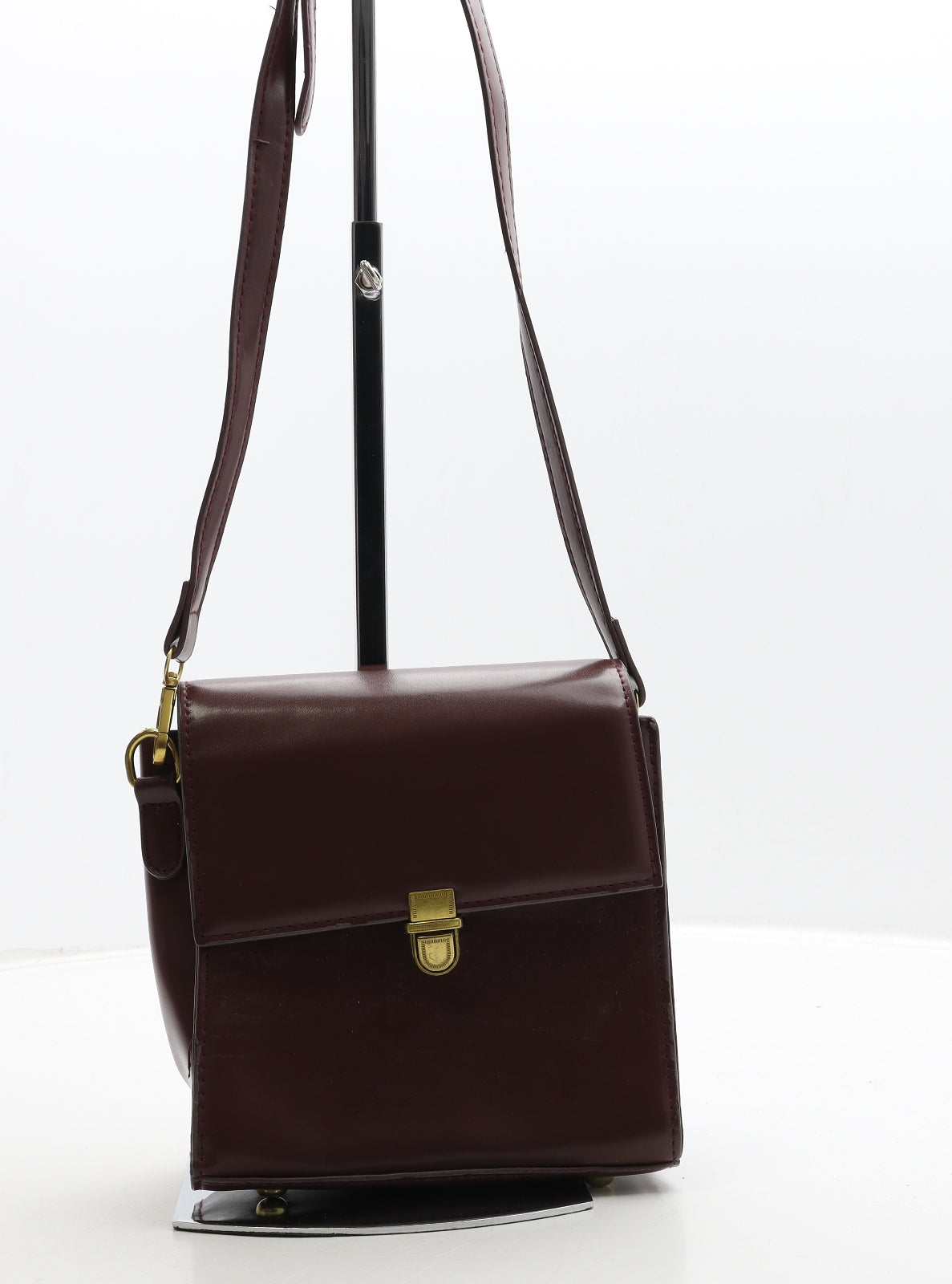 Preworn Womens Red Leather Satchel Size Small