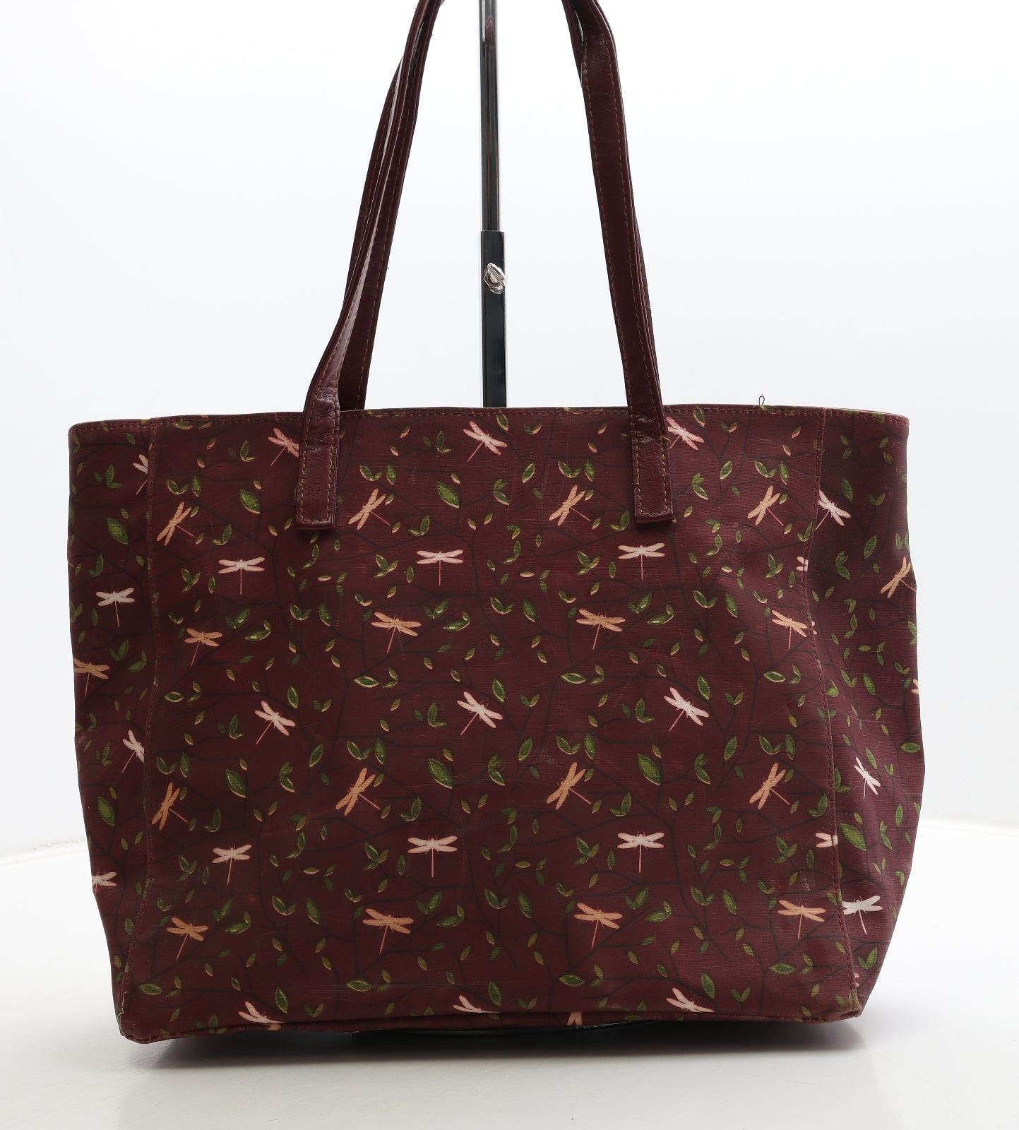 Drifter Womens Red Geometric Polyester Top Handle Bag Size Large - Dragonfly Detail