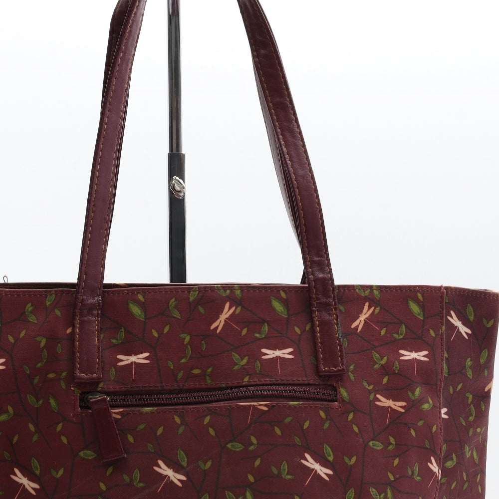 Drifter Womens Red Geometric Polyester Top Handle Bag Size Large - Dragonfly Detail