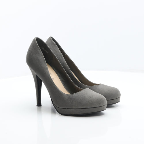 New Look Womens Grey Leather Court Heel UK 7 40