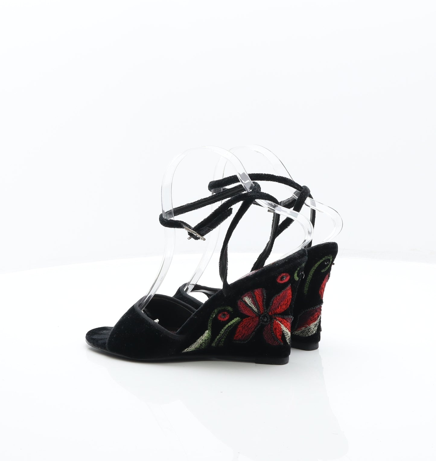 NEXT Womens Black Suede Strappy Heel UK 6.5 40