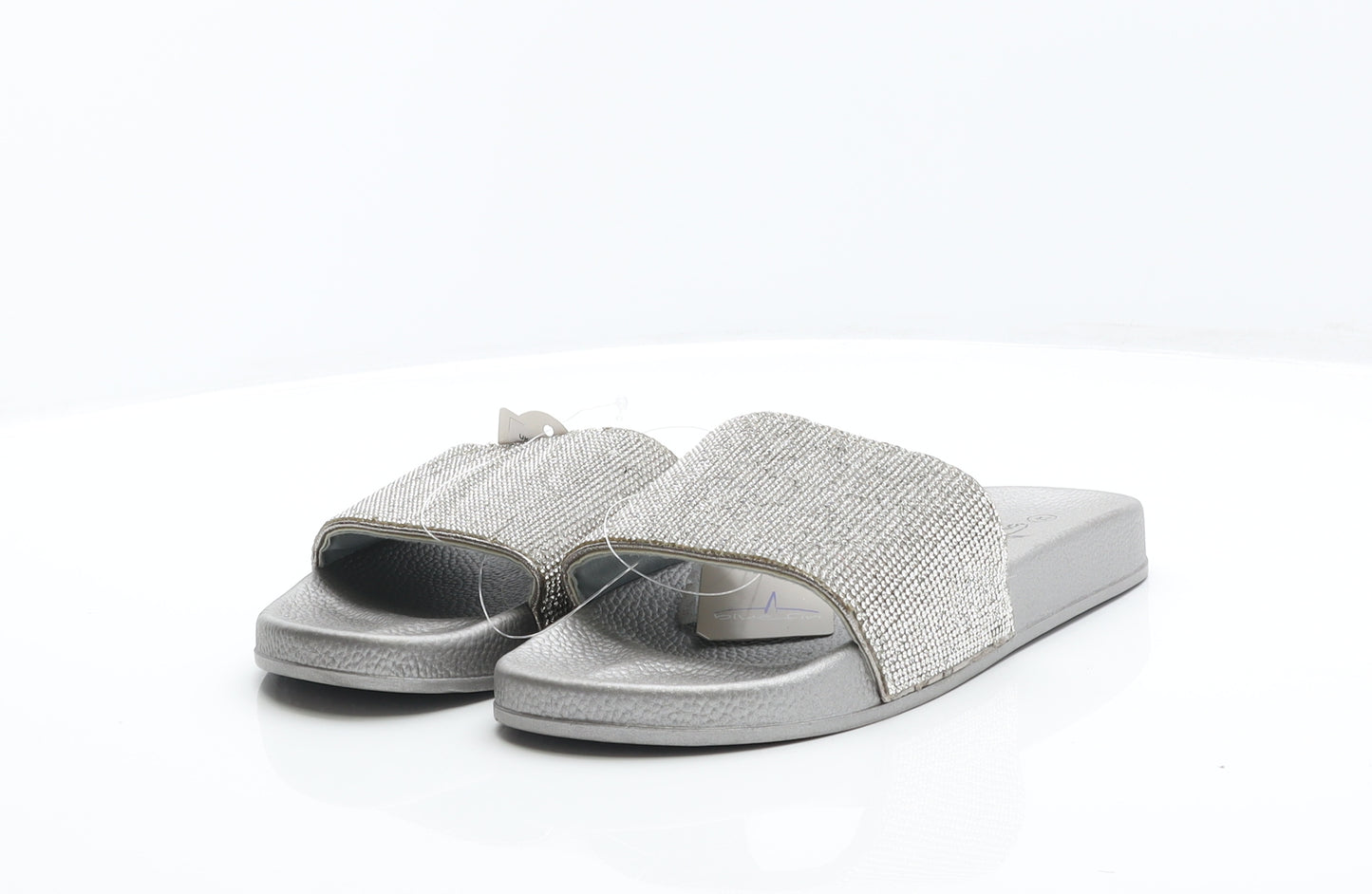 Bluefin Womens Silver Synthetic Slider Sandal UK 8 42