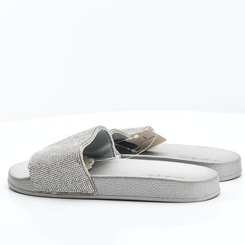 Bluefin Womens Silver Synthetic Slider Sandal UK 8 42