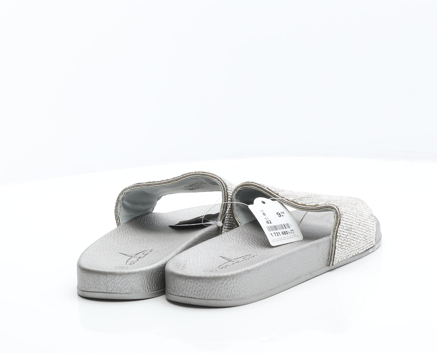 Bluefin Womens Silver Synthetic Slider Sandal UK 8 42