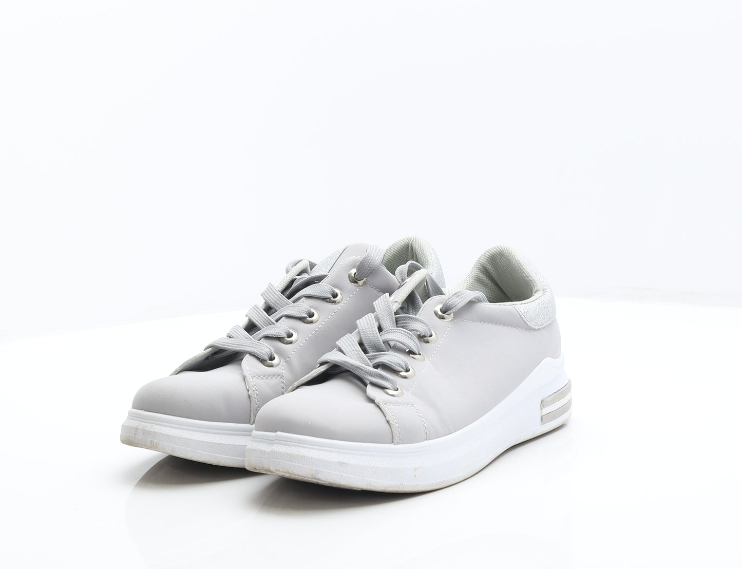 Preworn Womens Grey Synthetic Trainer UK 5 38