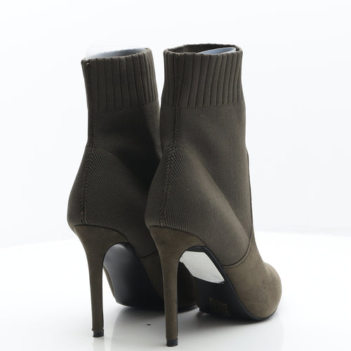 Preworn Womens Green Synthetic Sock Boot UK 7 41