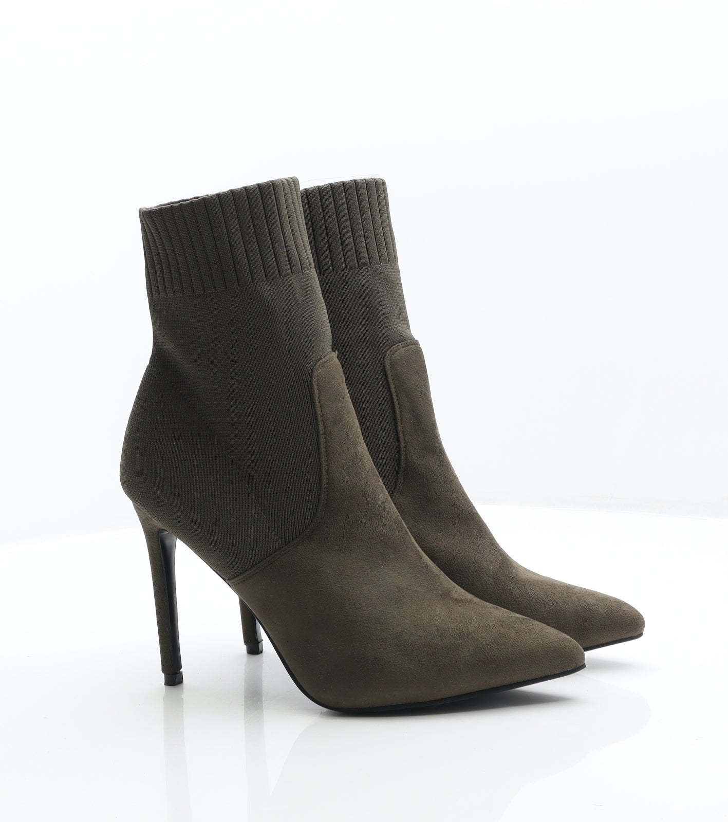 Preworn Womens Green Synthetic Sock Boot UK 7 41