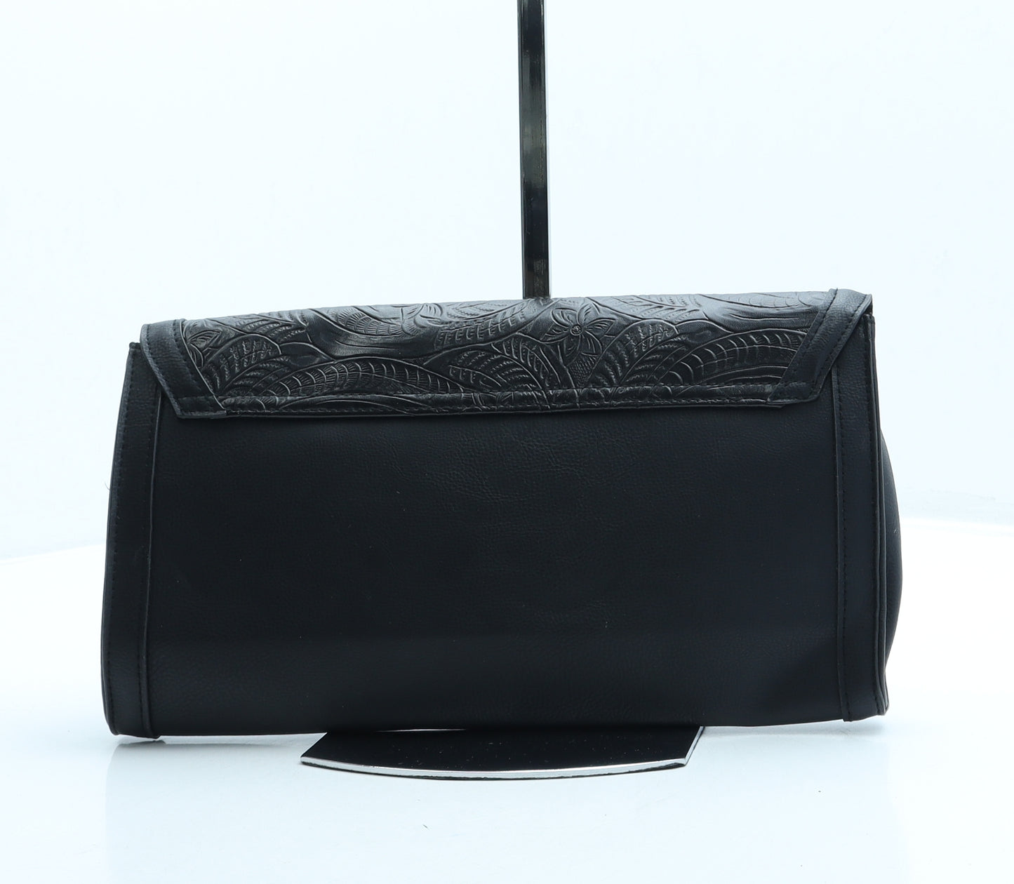 Atmosphere Womens Black Floral Leather Clutch Size Small