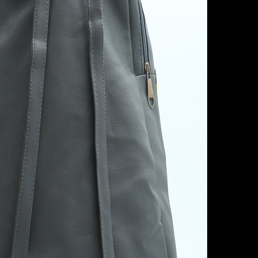 Preworn Womens Grey Leather Backpack Size Medium