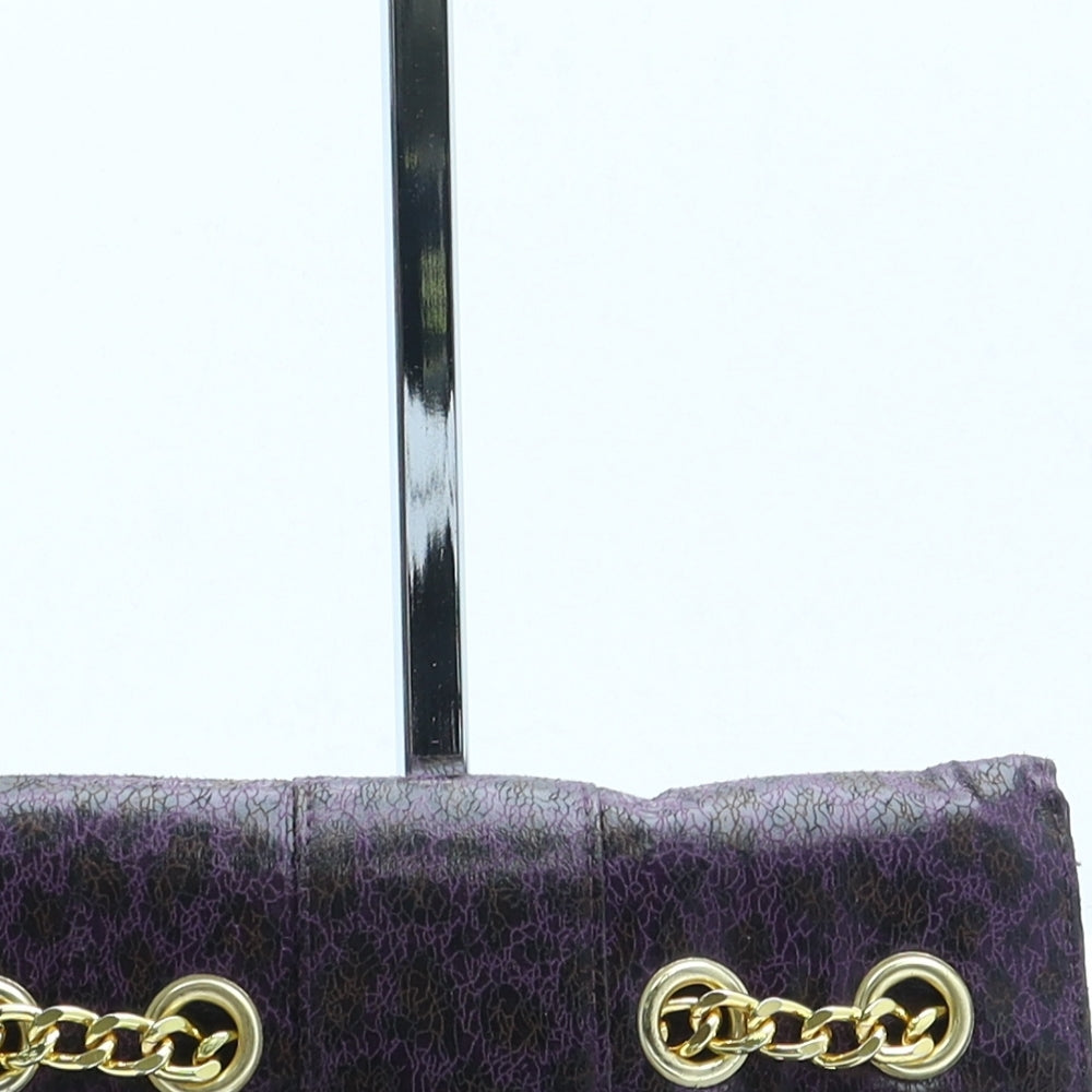 ASOS Womens Purple Geometric Leather Clutch Size Mini