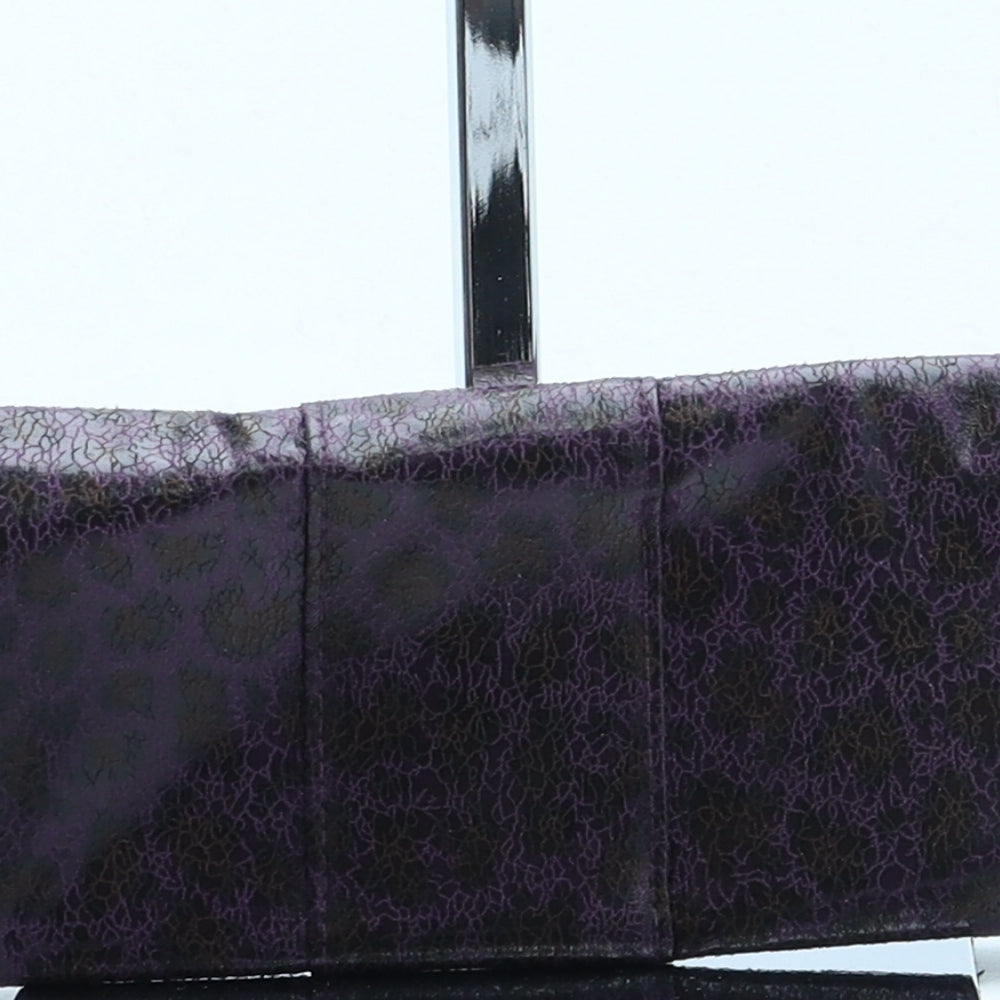 ASOS Womens Purple Geometric Leather Clutch Size Mini
