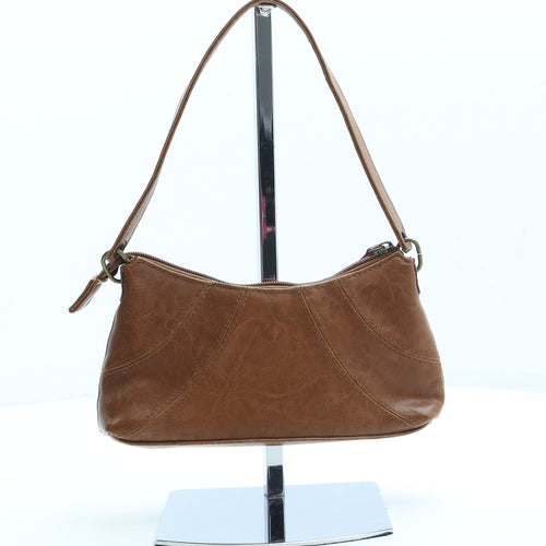 Preworn Womens Brown Leather Shoulder Bag Size Mini