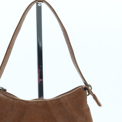 Preworn Womens Brown Leather Shoulder Bag Size Mini