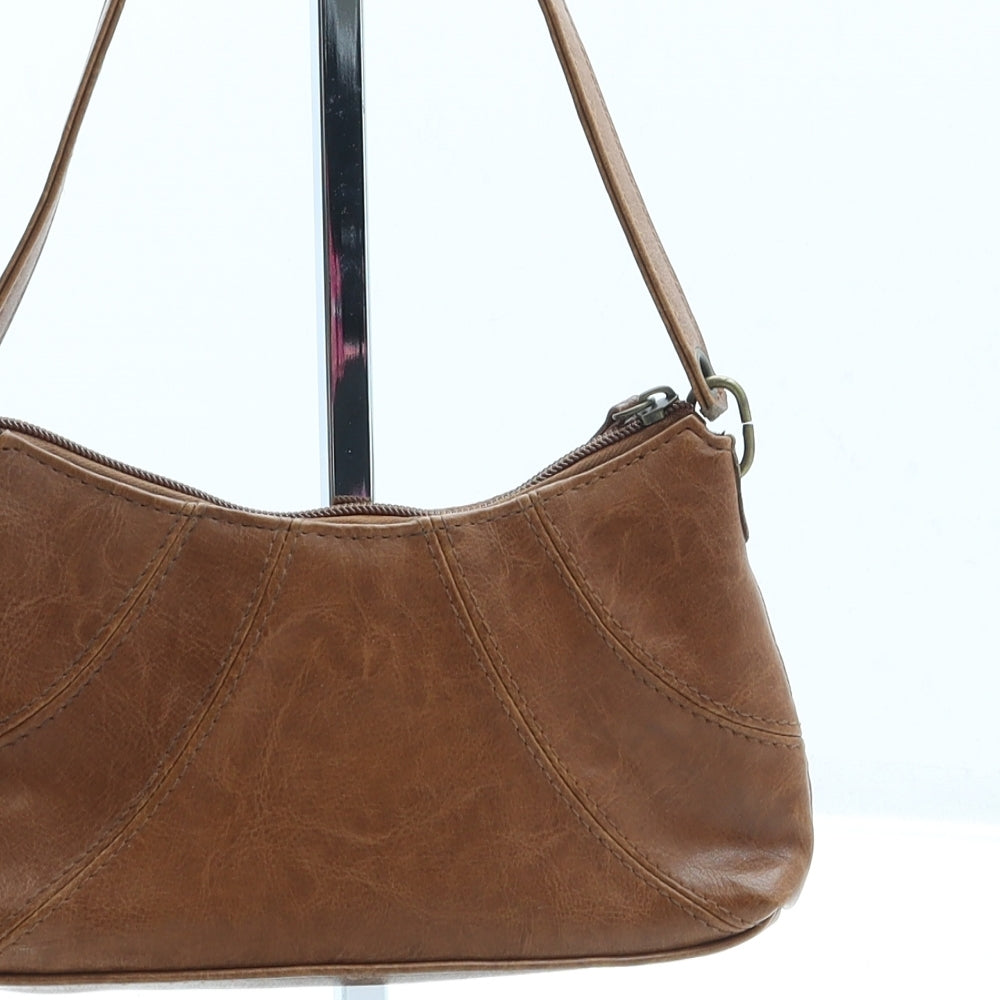 Preworn Womens Brown Leather Shoulder Bag Size Mini