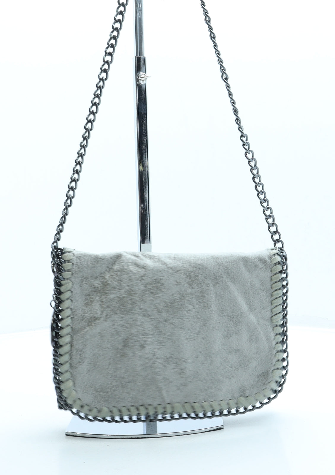 Preworn Womens Grey Suede Crossbody Size Small