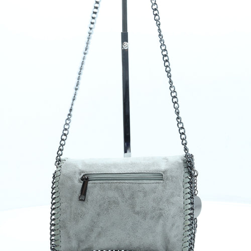 Preworn Womens Grey Suede Crossbody Size Small