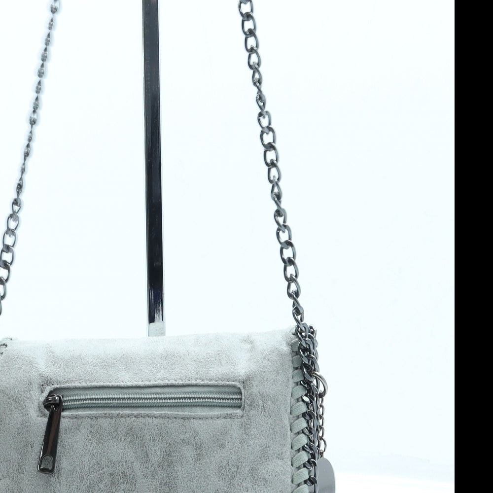 Preworn Womens Grey Suede Crossbody Size Small