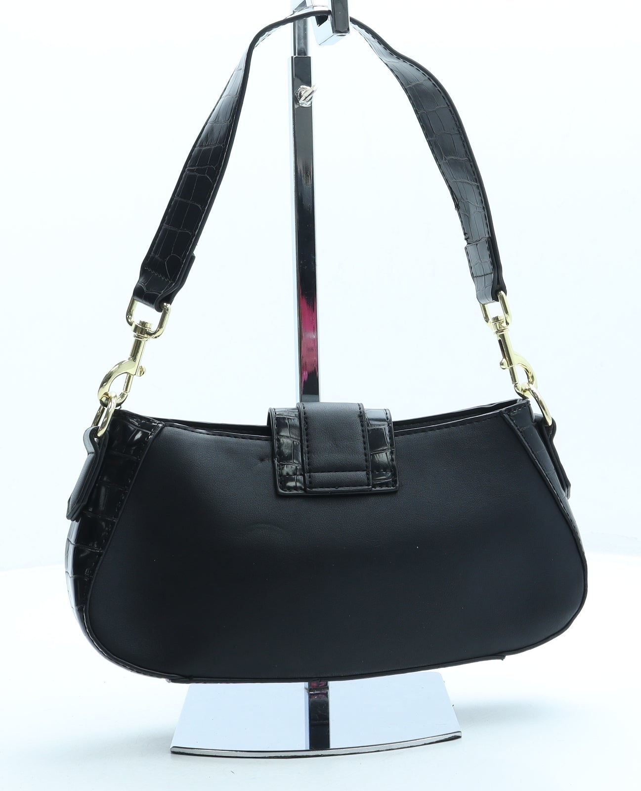 Dorothy Perkins Womens Black Leather Shoulder Bag Size Small