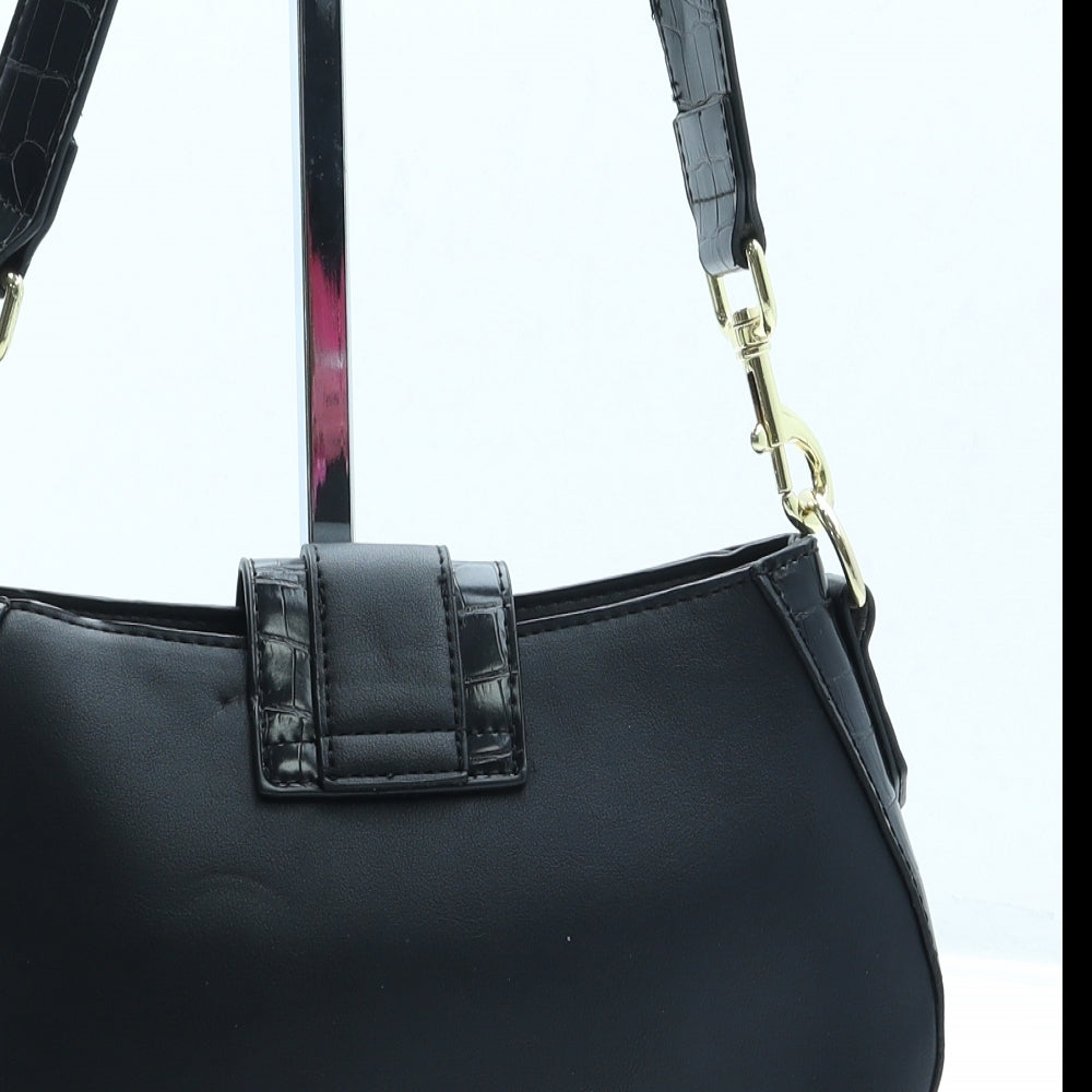 Dorothy Perkins Womens Black Leather Shoulder Bag Size Small