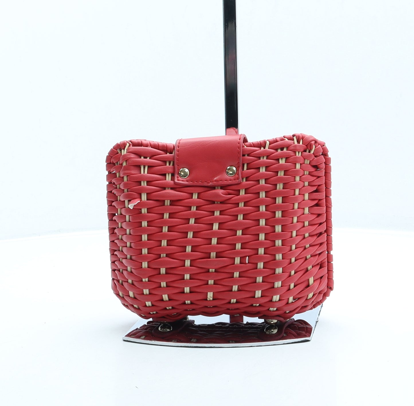 New Look Womens Red Wicker Clutch Size Small