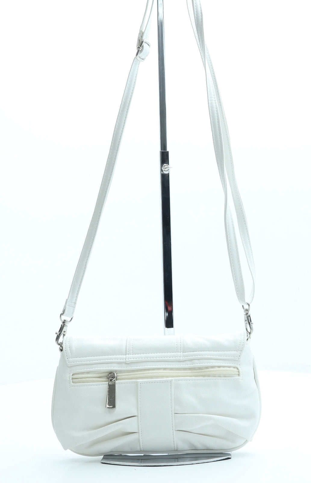Axel David Womens Ivory Leather Crossbody Size Small
