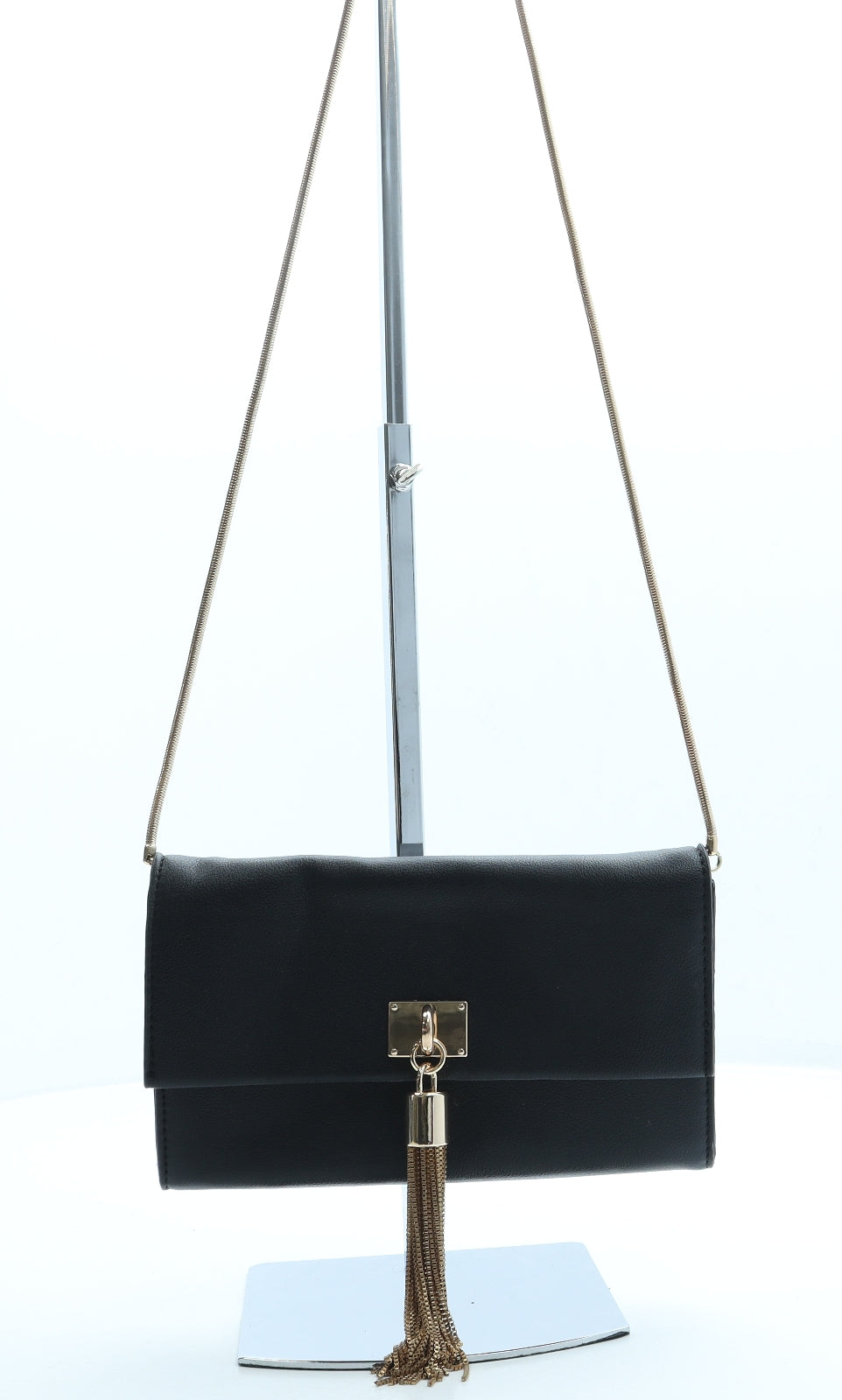 Accessorize Womens Black Bottega Veneta Intrecciato Leather Clutch Size Small