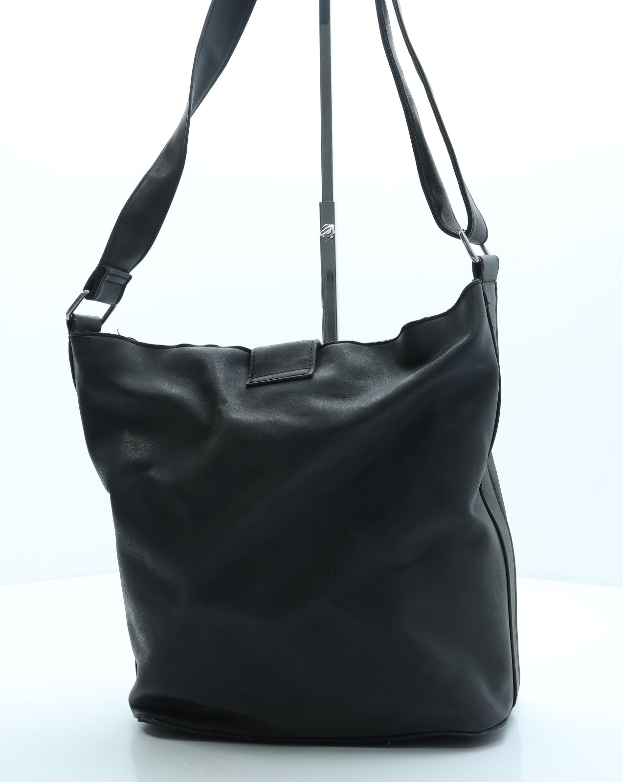 Primark Womens Black Animal Print Leather Shoulder Bag Size Medium