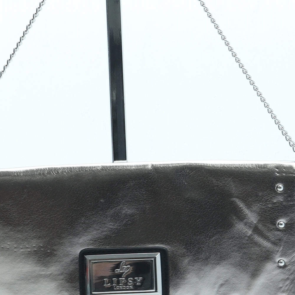 Lipsy Womens Silver Leather Clutch Size Small