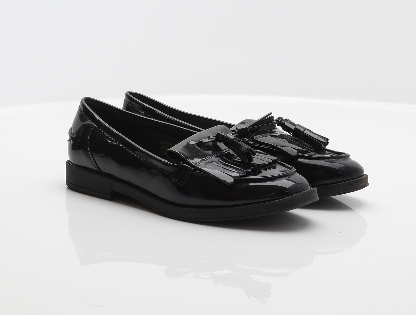 Primark Womens Black Synthetic Loafer Flat UK 3