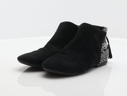 Atmosphere Womens Black Geometric Polyester Bootie Boot UK 4 37