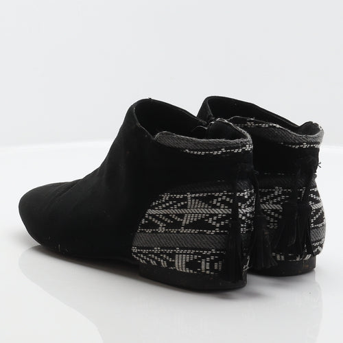 Atmosphere Womens Black Geometric Polyester Bootie Boot UK 4 37