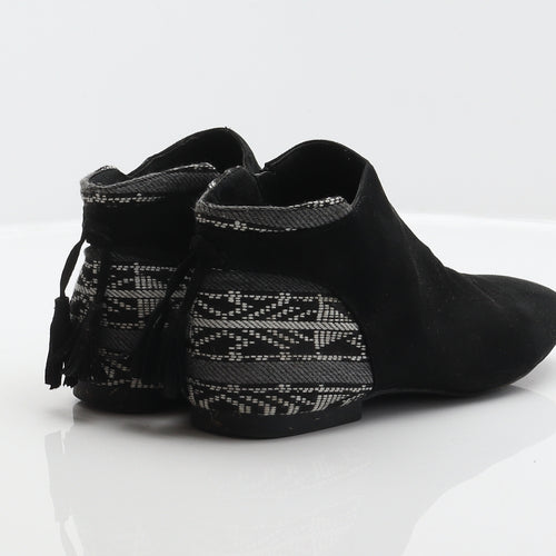 Atmosphere Womens Black Geometric Polyester Bootie Boot UK 4 37