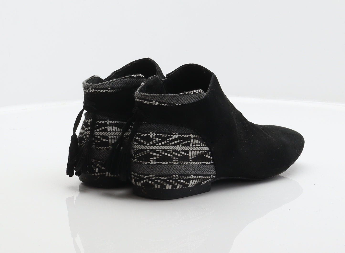 Atmosphere Womens Black Geometric Polyester Bootie Boot UK 4 37