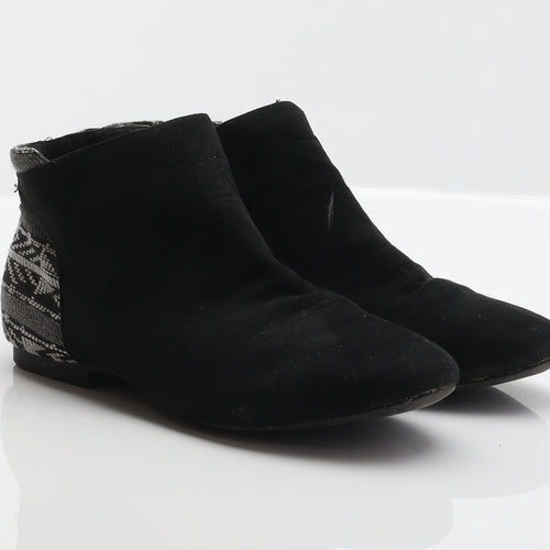 Atmosphere Womens Black Geometric Polyester Bootie Boot UK 4 37