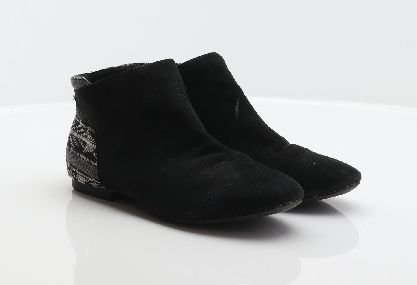 Atmosphere Womens Black Geometric Polyester Bootie Boot UK 4 37