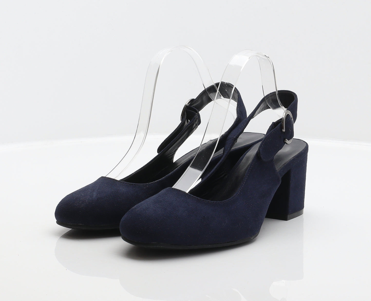 Marks and Spencer Womens Blue Polyester Slingback Heel UK 6