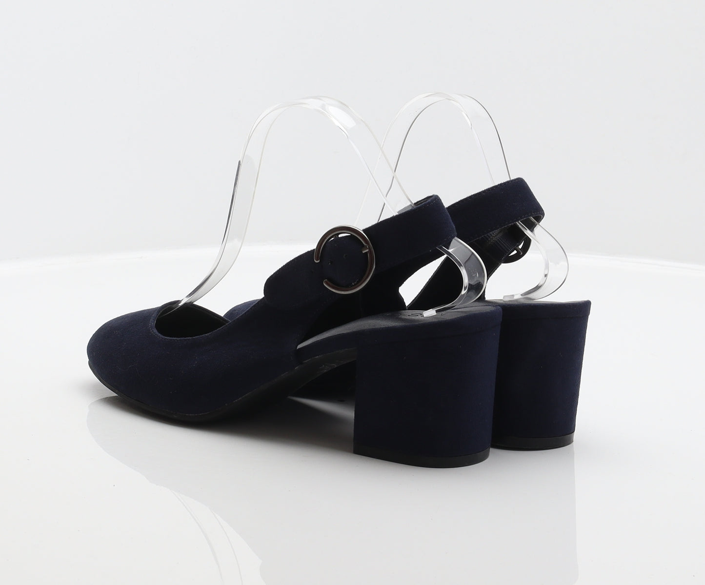 Marks and Spencer Womens Blue Polyester Slingback Heel UK 6